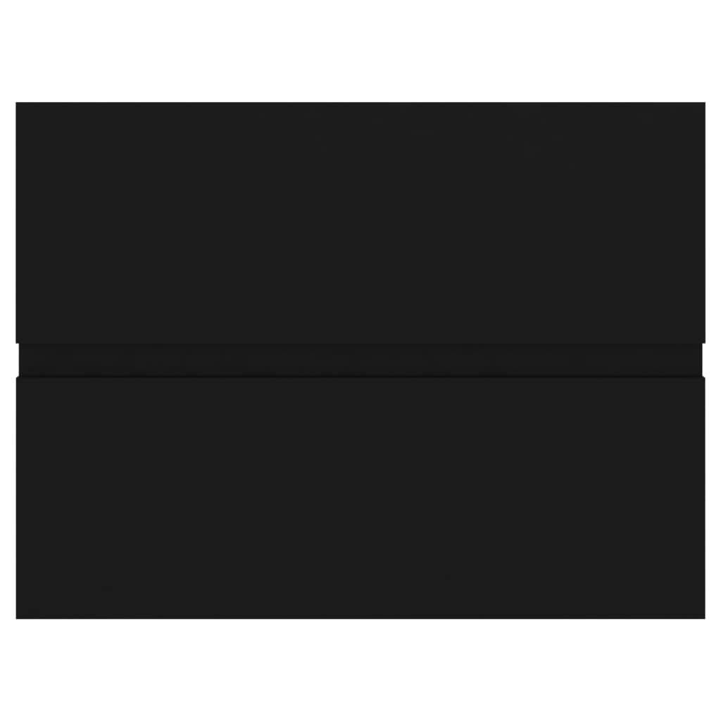 Sink Cabinet with Built-in Basin Black Engineered Wood