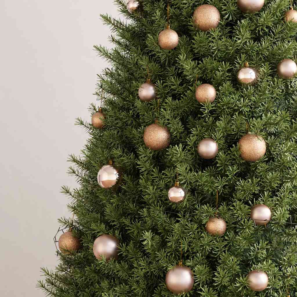 61 Piece Christmas Ball Set with Peak and 150 LEDs Rose Gold
