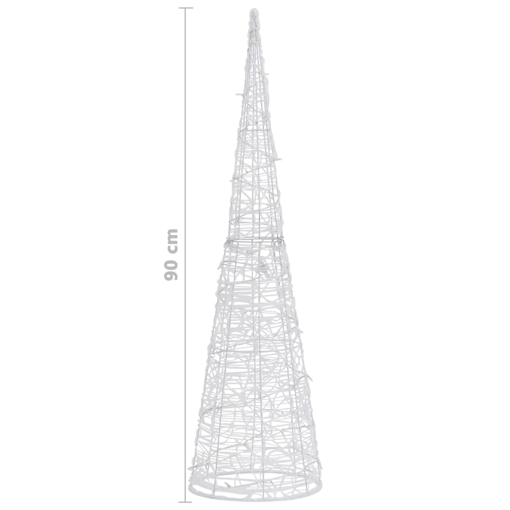 Acrylic Decorative Pyramid LED Light Cone Colourful 90 cm