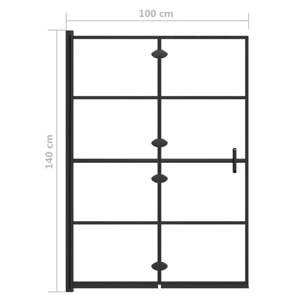 Folding Shower Enclosure ESG 100x140 cm Black