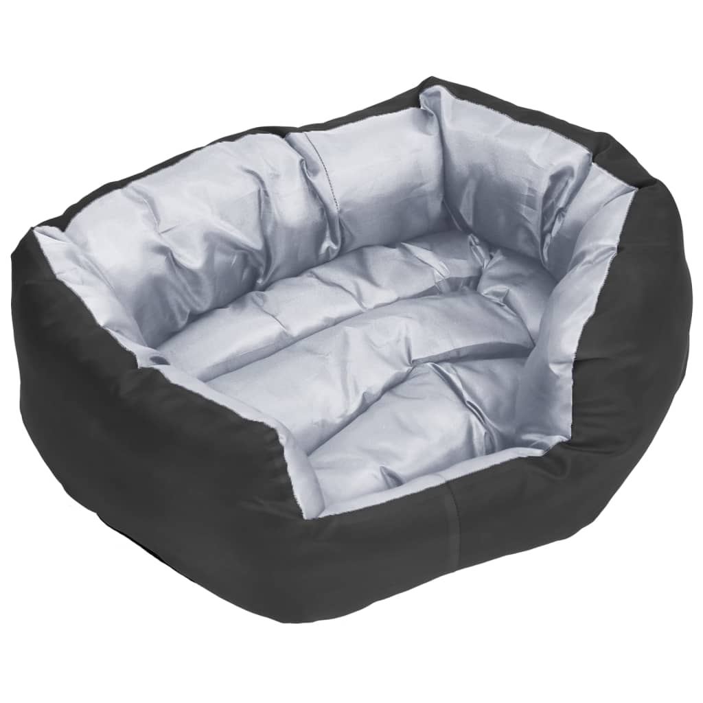 Reversible & Washable Dog Cushion Grey and Black 65x50x20 cm