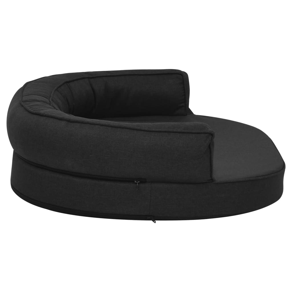 Ergonomic Dog Bed Mattress 75x53 cm Linen Look Black