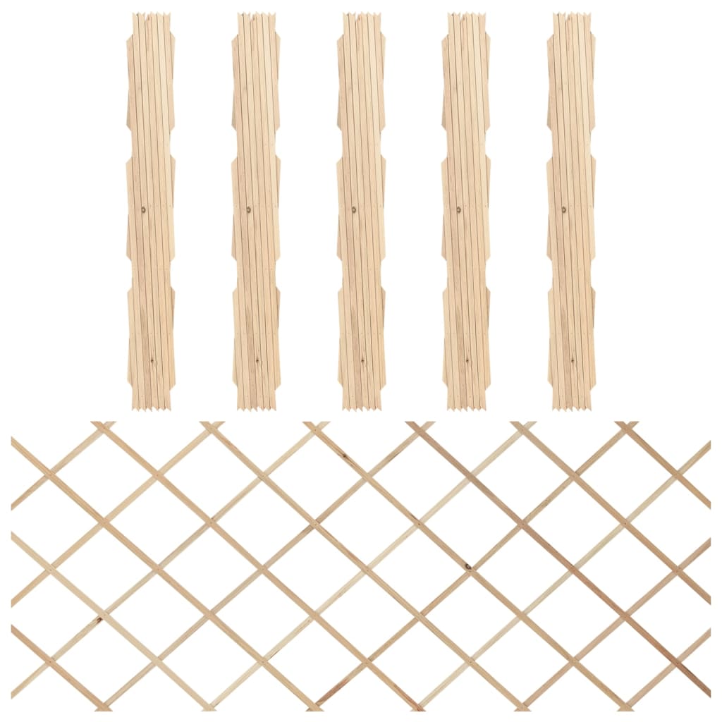 Trellis Fences 5 pcs Solid Firwood 180x80 cm