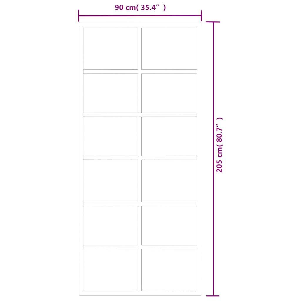Sliding Door ESG Glass and Aluminium 90x205 cm Black