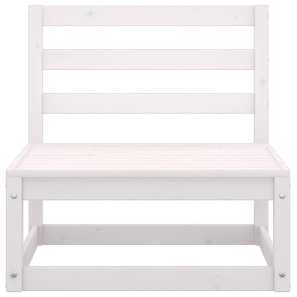 7 Piece Garden Lounge Set White Solid Pinewood