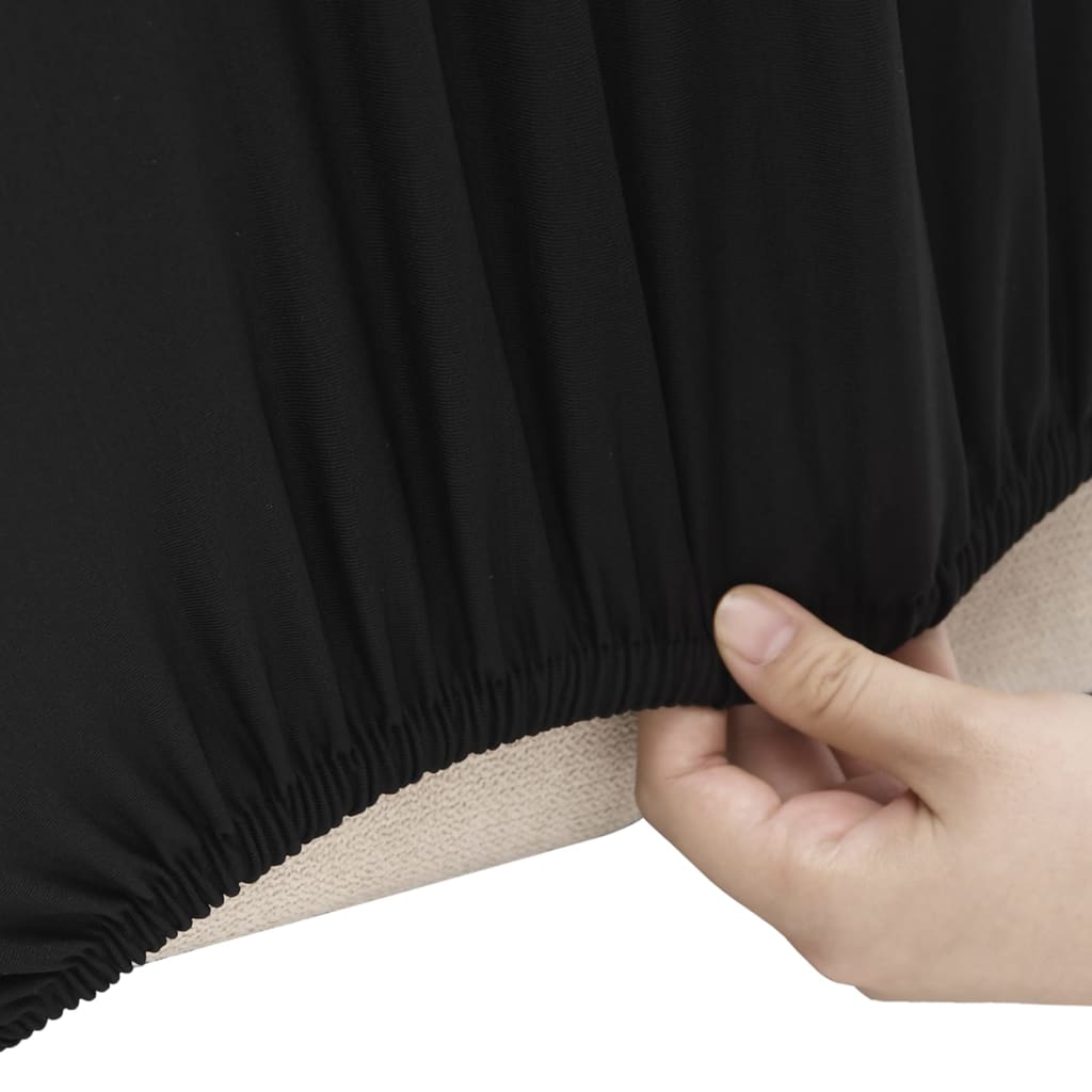 Stretch Couch Slipcover Black Polyester Jersey