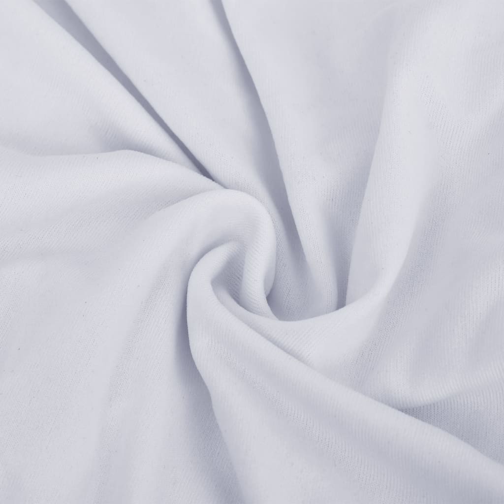 2-Seater Stretch Couch Slipcover White Polyester Jersey