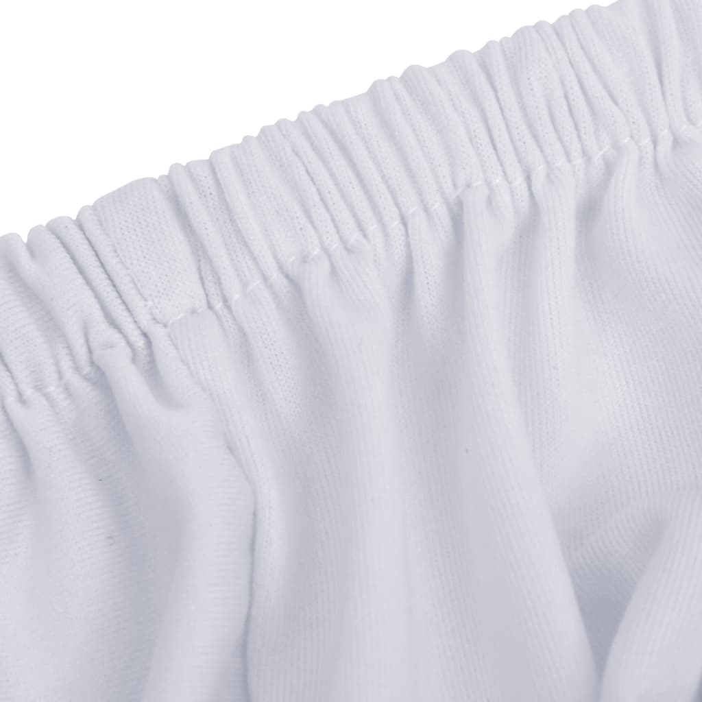 2-Seater Stretch Couch Slipcover White Polyester Jersey
