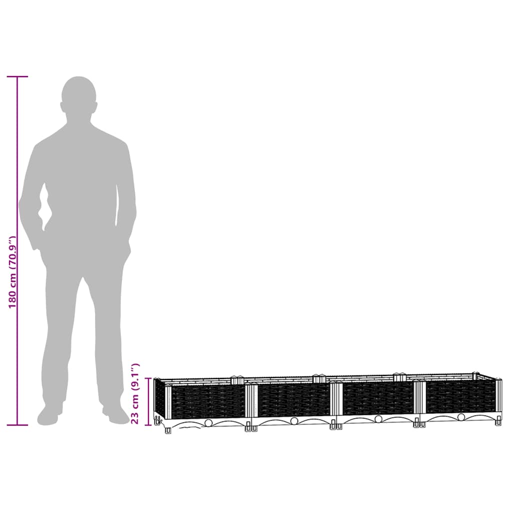 Raised Bed 160x40x23 cm Polypropylene