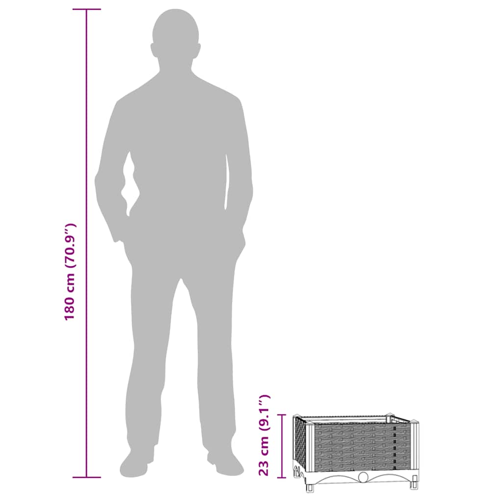Raised Bed 40x40x23 cm Polypropylene
