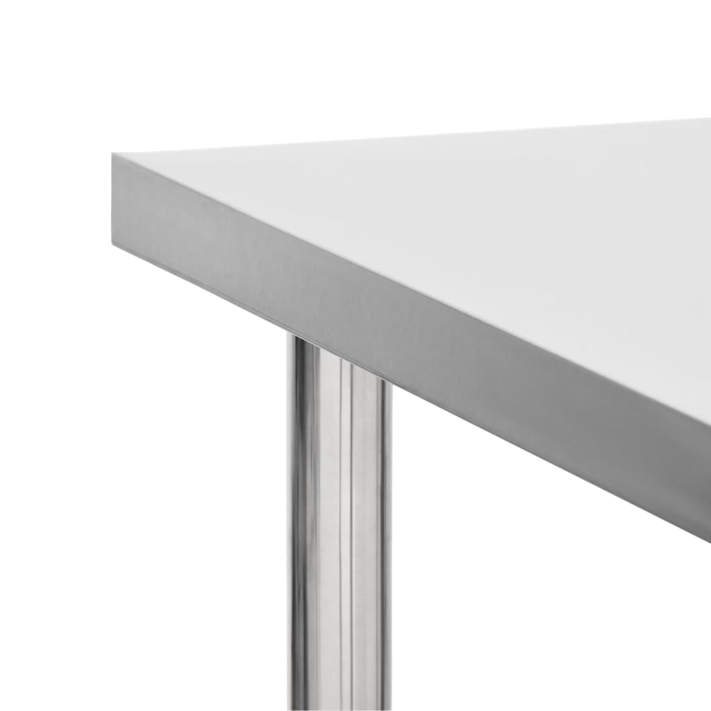 Kitchen Work Table with Wheels 100x30x85 cm Stainless Steel