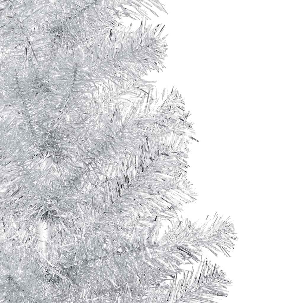 Artificial Pre-lit Christmas Tree with Ball Set Silver 150 cm PET