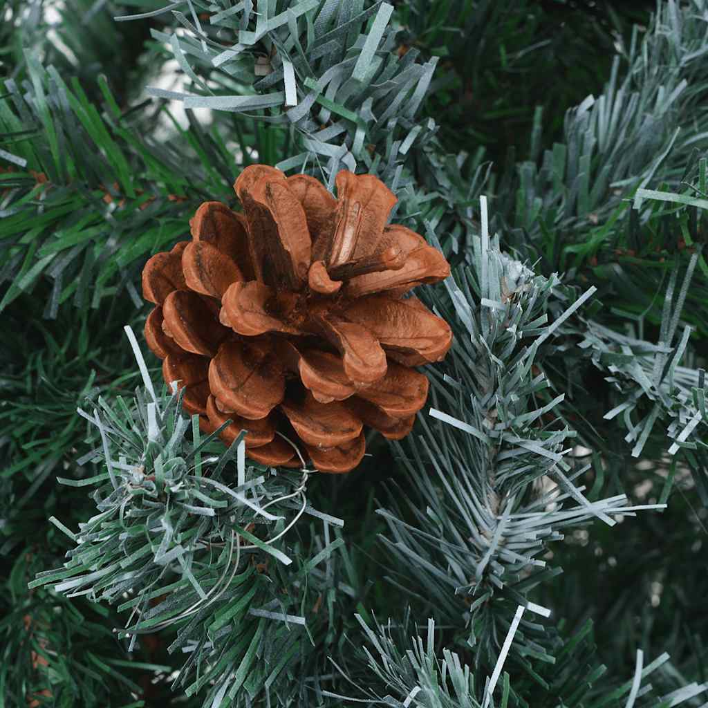 Artificial Pre-lit Christmas Tree with Ball Set Pinecones 210 cm