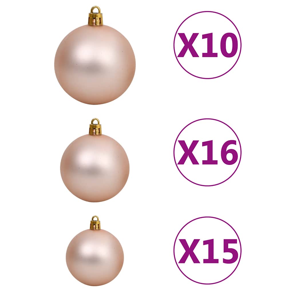 Artificial Pre-lit Christmas Tree with Ball Set Pinecones 210 cm