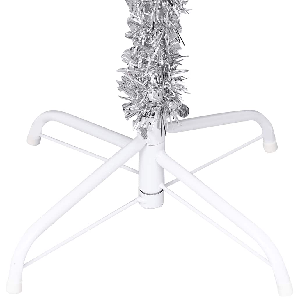 Artificial Pre-lit Christmas Tree with Ball Set Silver 240 cm PET