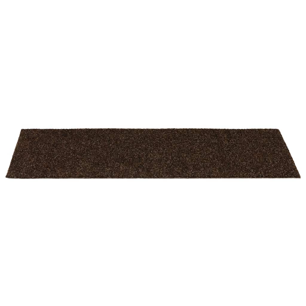 Stair Mats Self-adhesive 15 pcs 60x25 cm Brown Rectangular