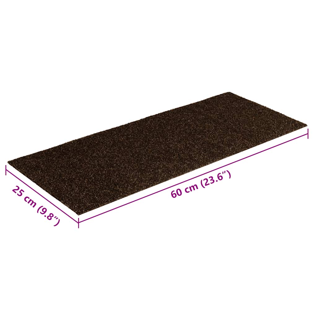 Stair Mats Self-adhesive 15 pcs 60x25 cm Brown Rectangular