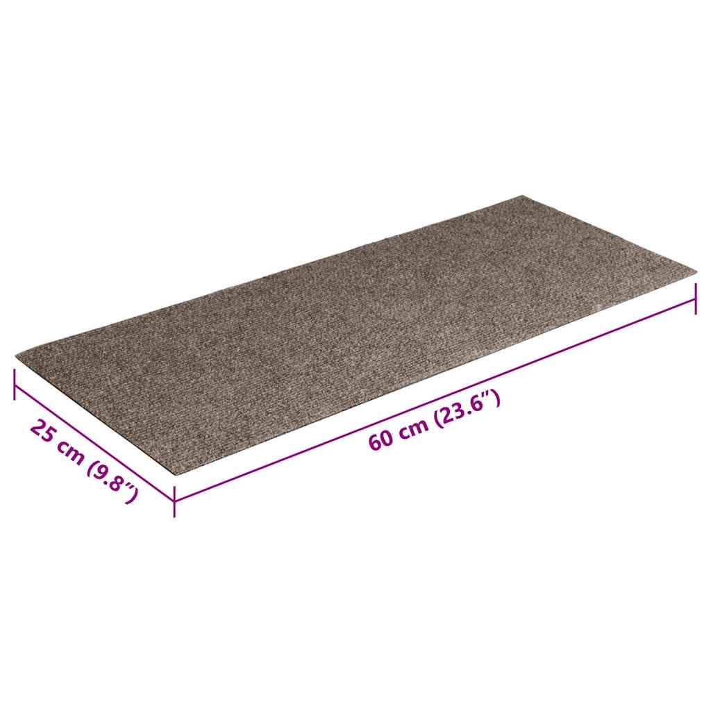 Stair Mats Self-adhesive 15 pcs 60x25 cm Beige Rectangular