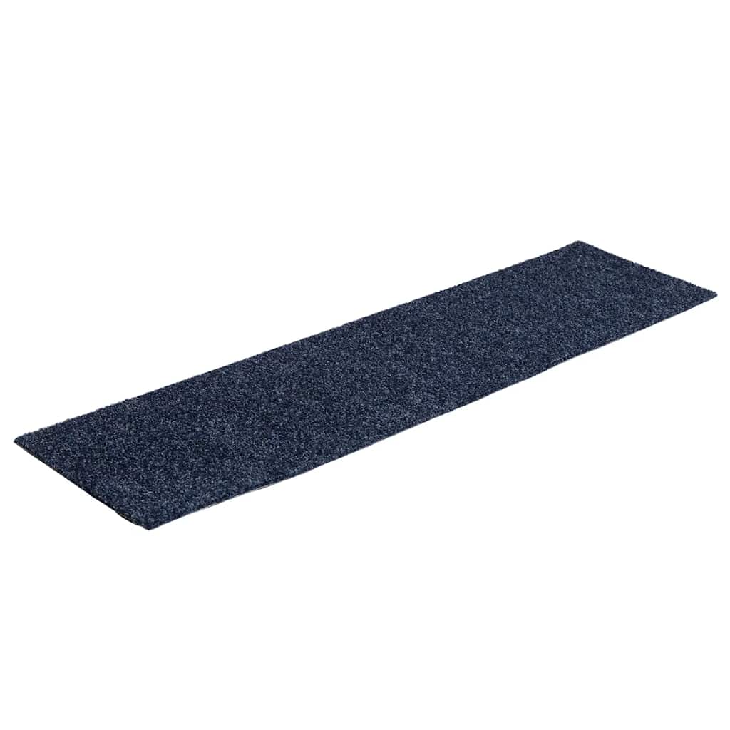 Stair Mats Self-adhesive 15 pcs 76x20 cm Grey Blue Rectangular