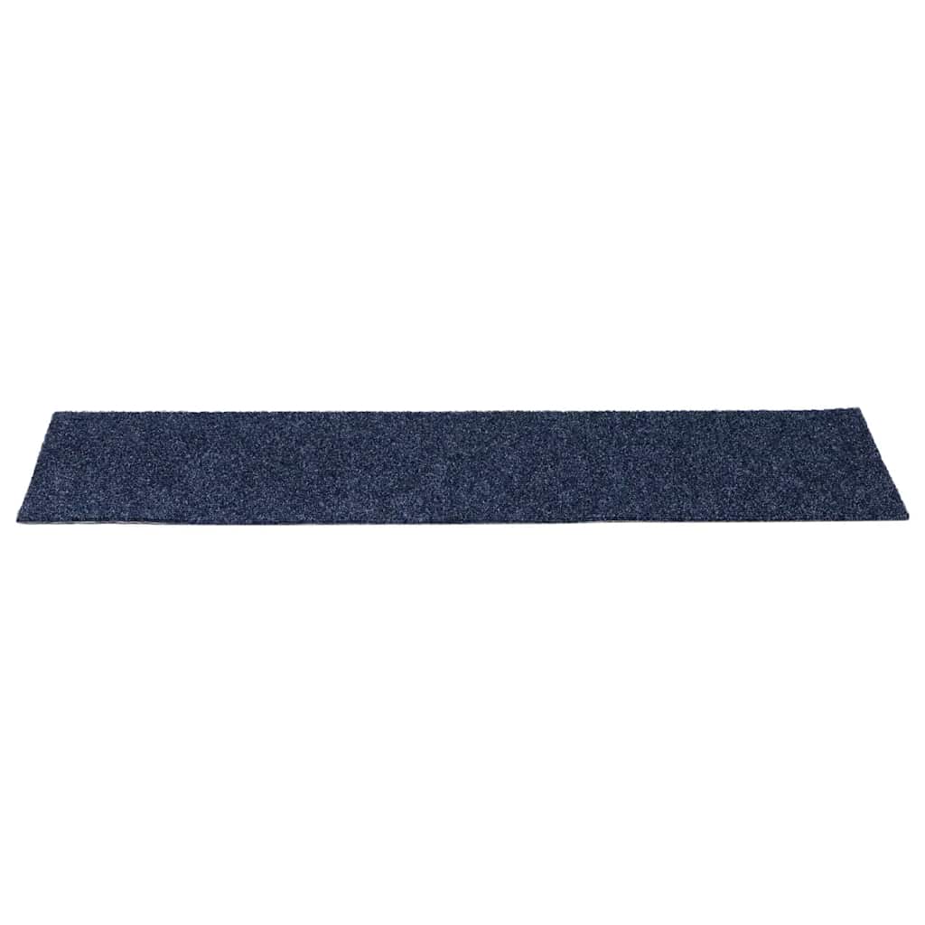 Stair Mats Self-adhesive 15 pcs 76x20 cm Grey Blue Rectangular