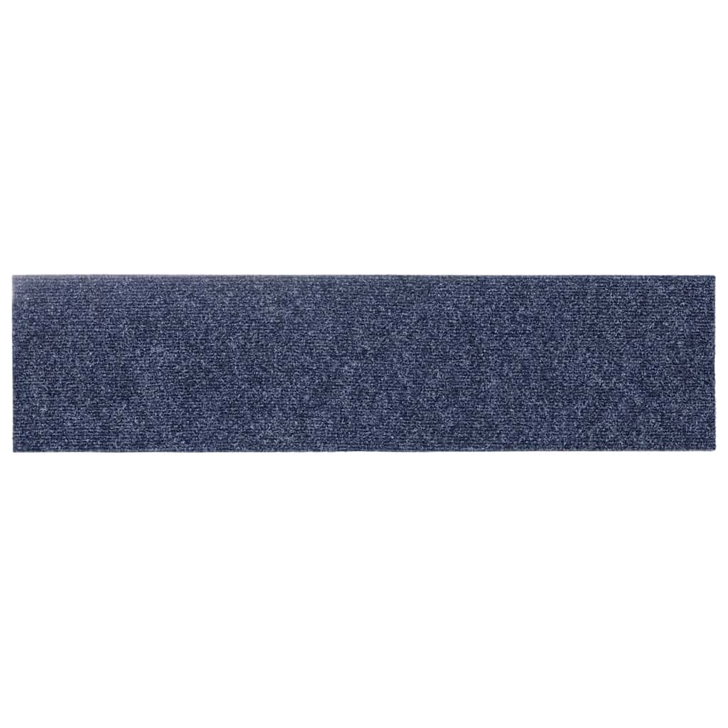 Stair Mats Self-adhesive 15 pcs 76x20 cm Grey Blue Rectangular