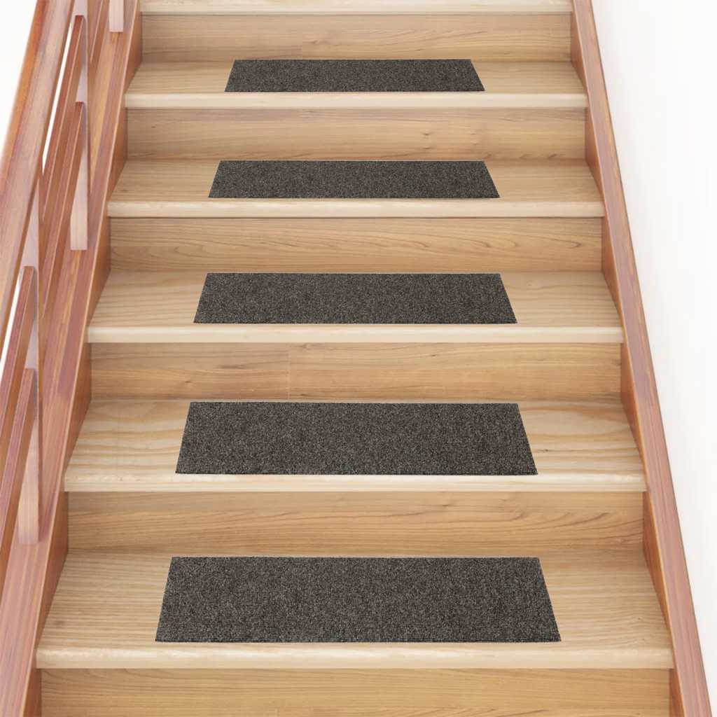 Stair Mats Self-adhesive 15 pcs 76x20 cm Anthracite Rectangular