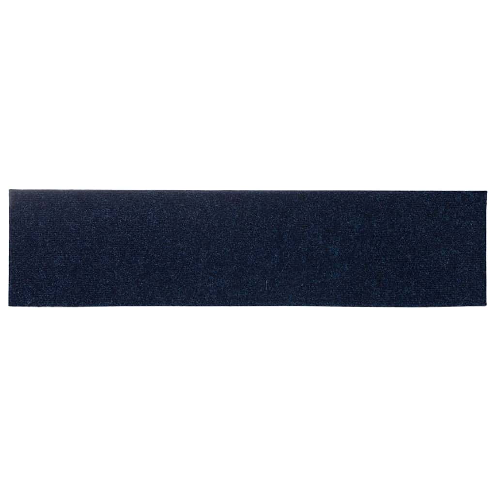 Stair Mats Self-adhesive 15 pcs 76x20 cm Navy Rectangular