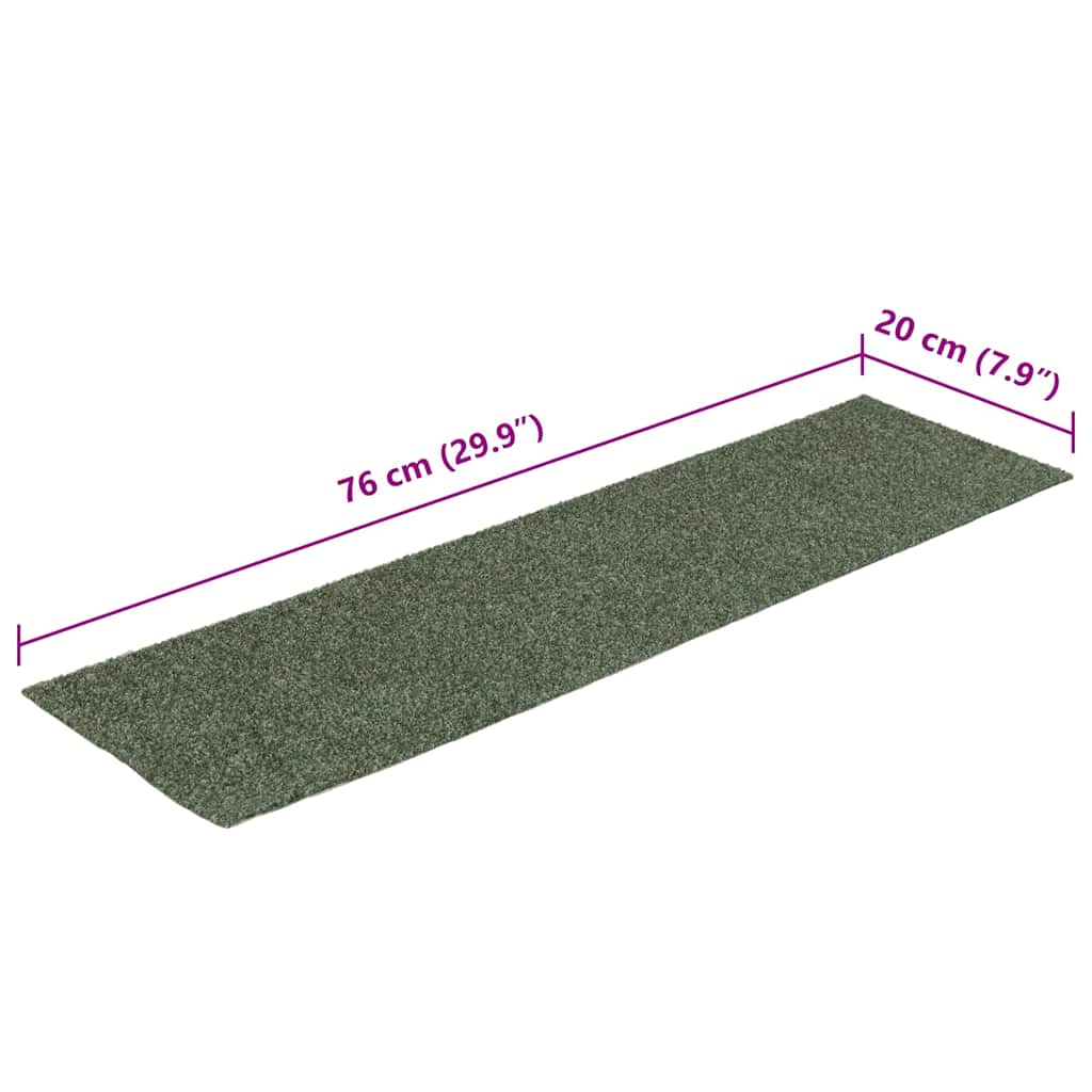 Stair Mats Self-adhesive 15 pcs 76x20 cm Green Rectangular