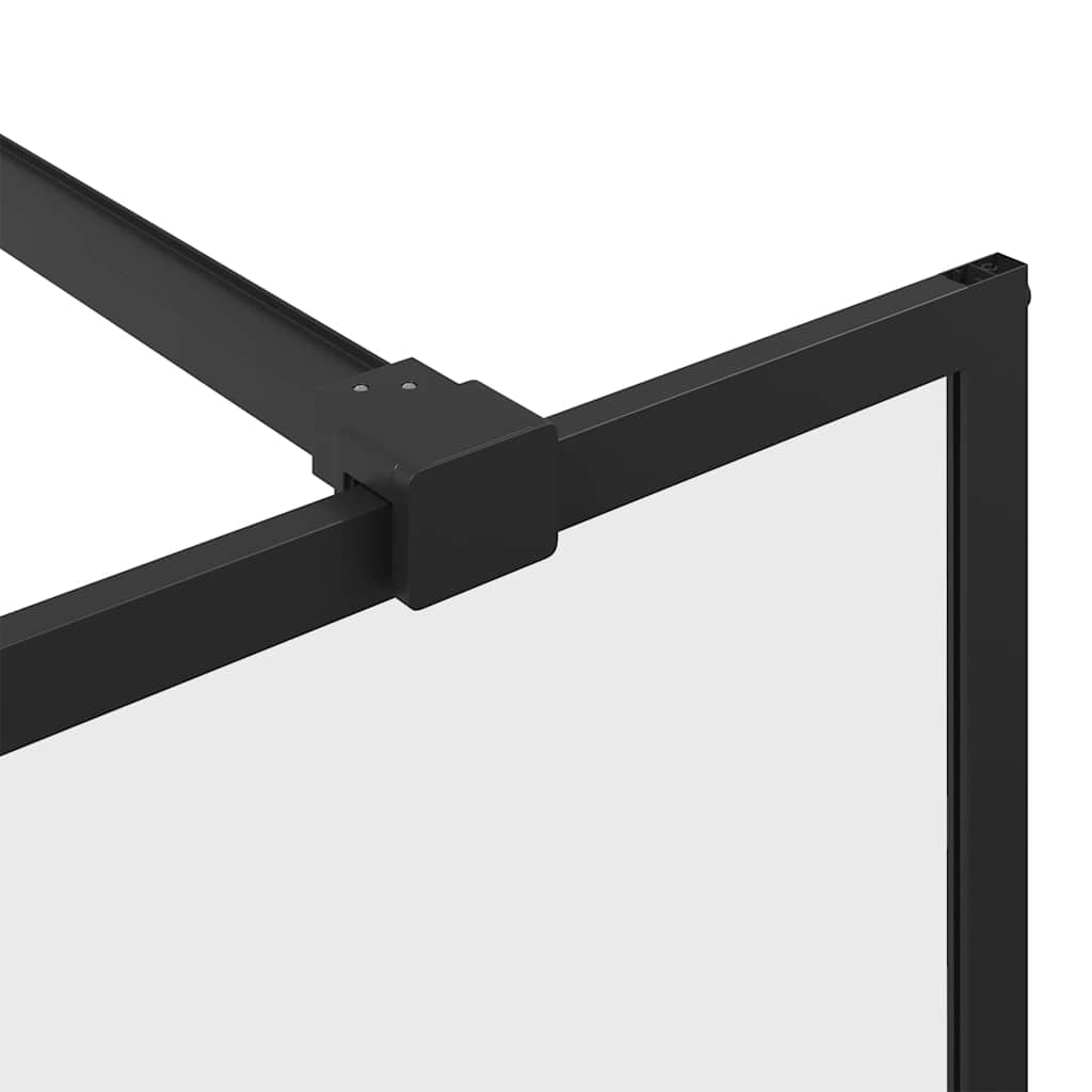 Walk-in Shower Wall with Clear ESG Glass 100x195 cm Black