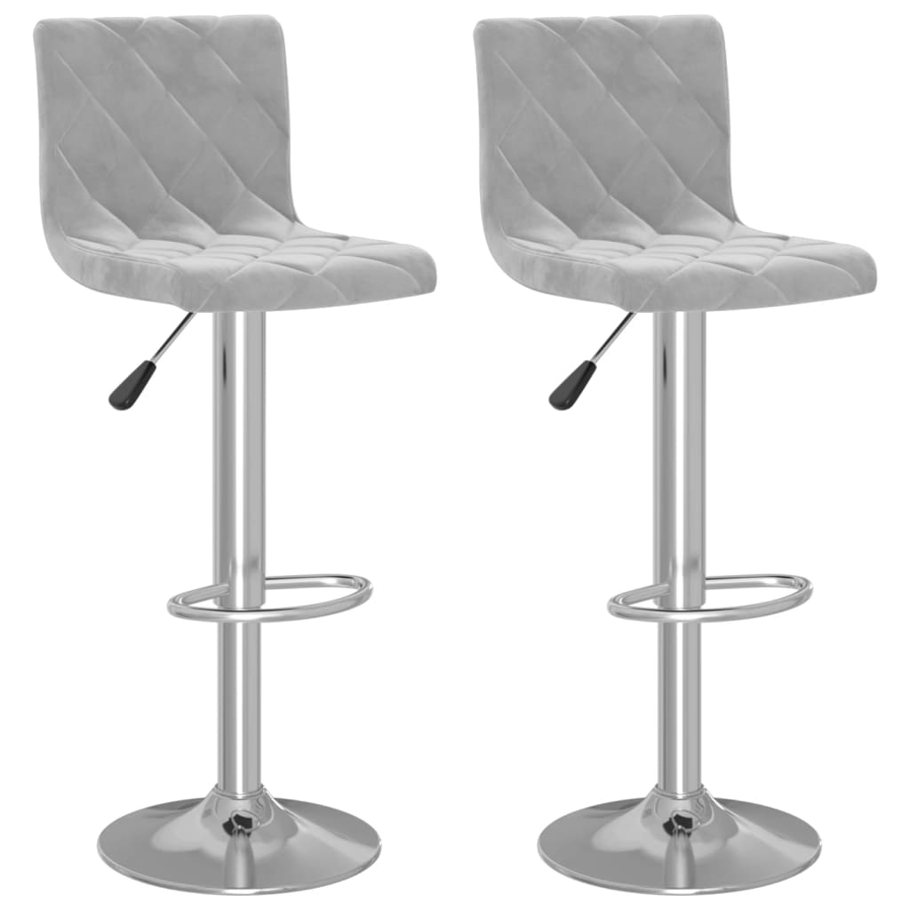 Bar Stools 2 pcs Light Grey Velvet