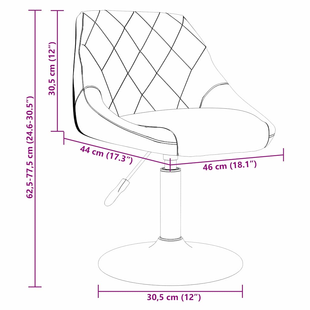 Swivel Dining Chairs 2 pcs Brown 46 x 44 x 77.5 cm Faux leather