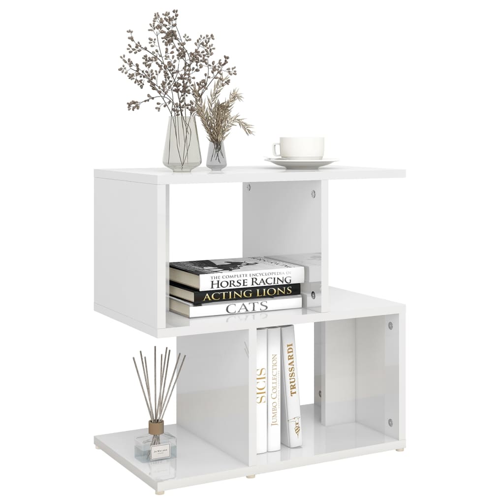 Bedside Cabinet High Gloss White 50x30x51.5 cm Engineered Wood