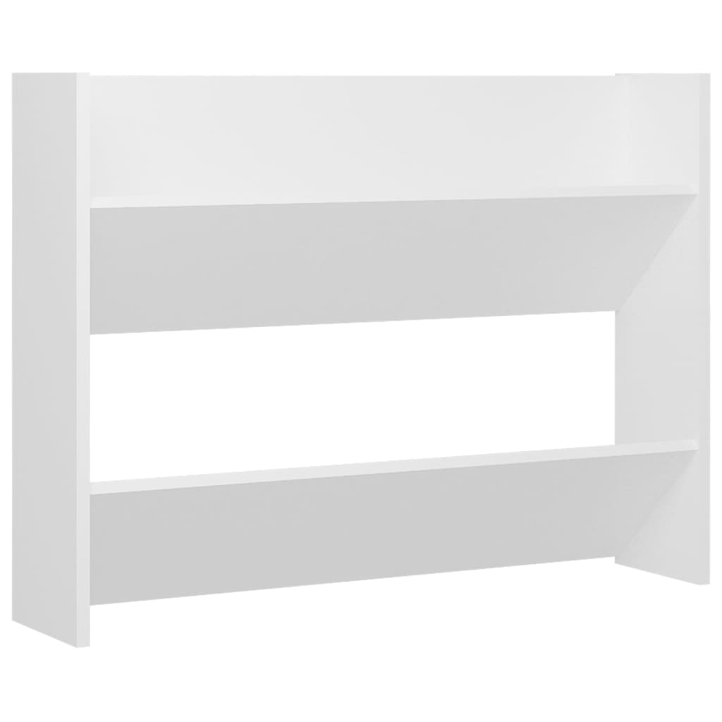Wall Shoe Cabinet 2 pcs White 80x18x60 cm Engineered Wood