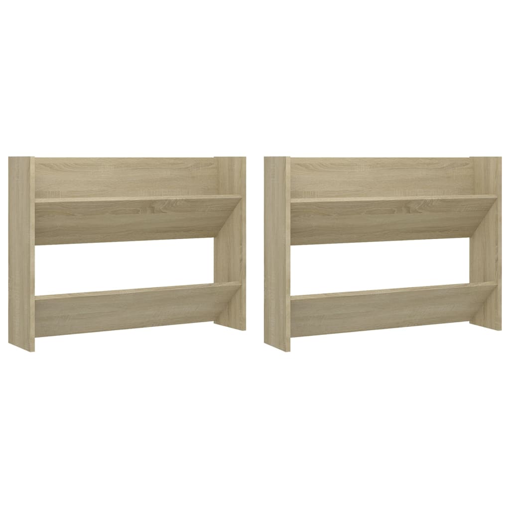 Wall Shoe Cabinets 2 pcs Sonoma Oak 80x18x60cm Engineered Wood