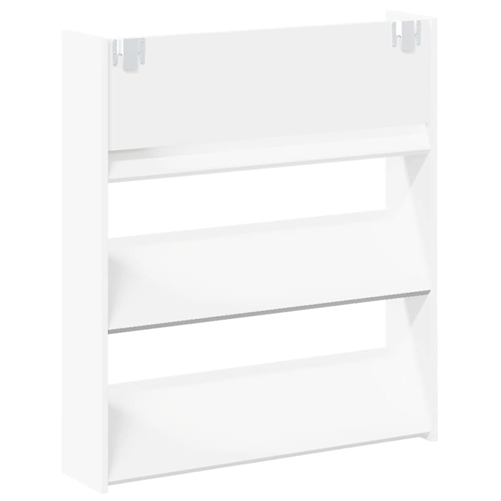 Wall Shoe Cabinet White 80x18x90 cm Engineered Wood