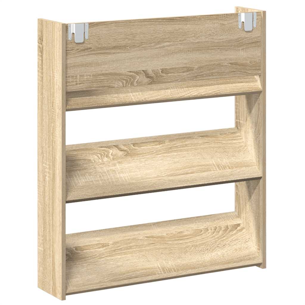 Wall Shoe Cabinet Sonoma Oak 80x18x90 cm Engineered Wood