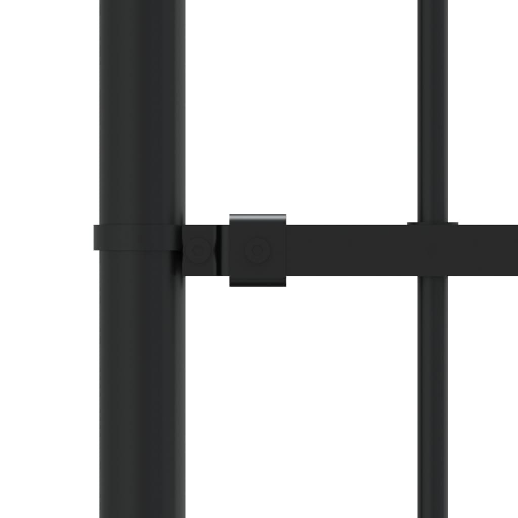 Garden Fence with Spear Top Black 239x100 cm Powder-coated Steel