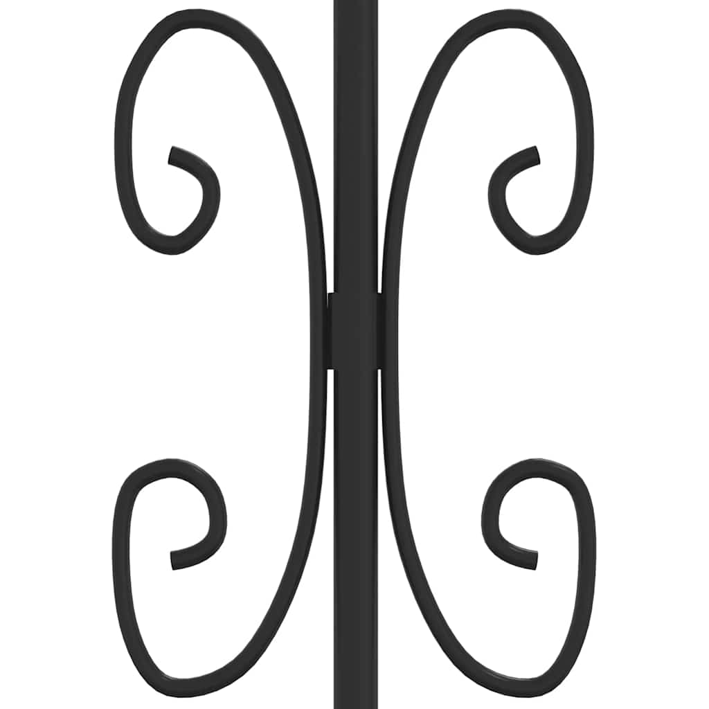Fence Gate with Spear Top Black 305x150 cm Powder-coated Steel