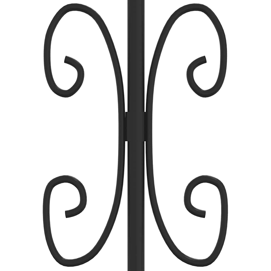 Fence Gate with Spear Top Black 406x100 cm Powder-coated Steel