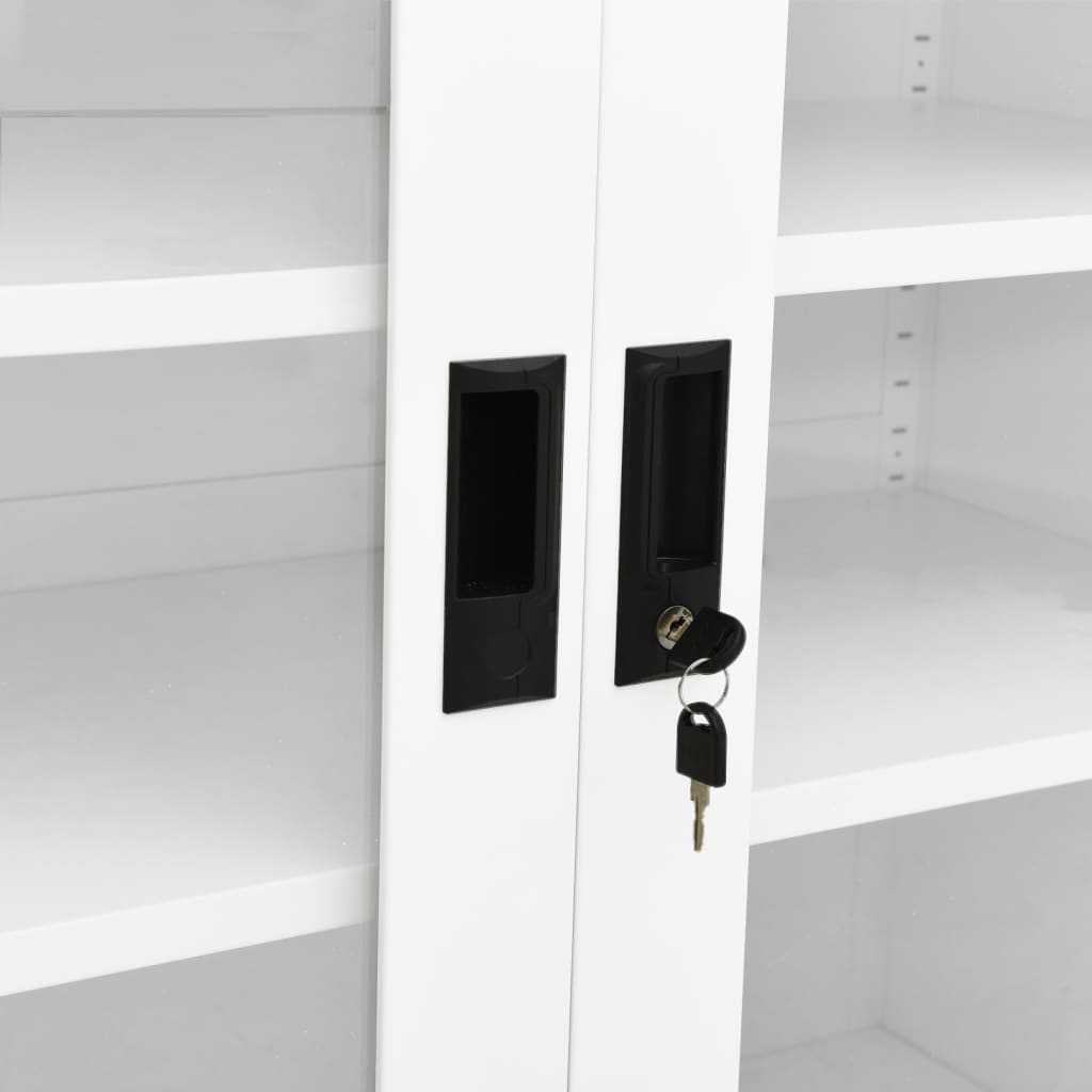 Office Cabinet White 90x40x90 cm Steel