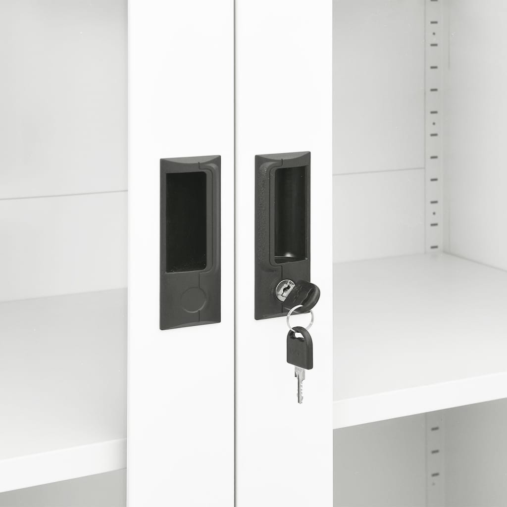 Office Cabinet White 90x40x180 cm Steel