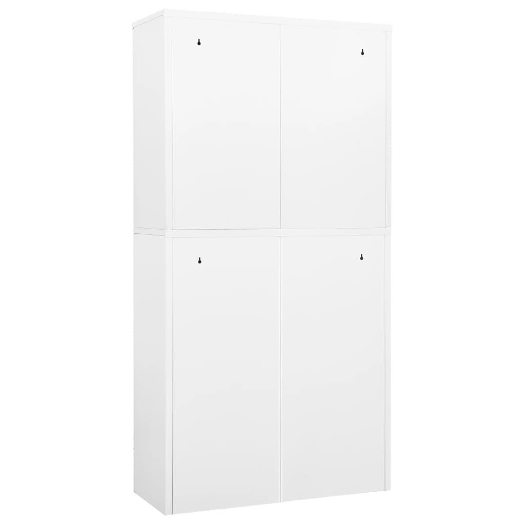Office Cabinet White 90x40x180 cm Steel