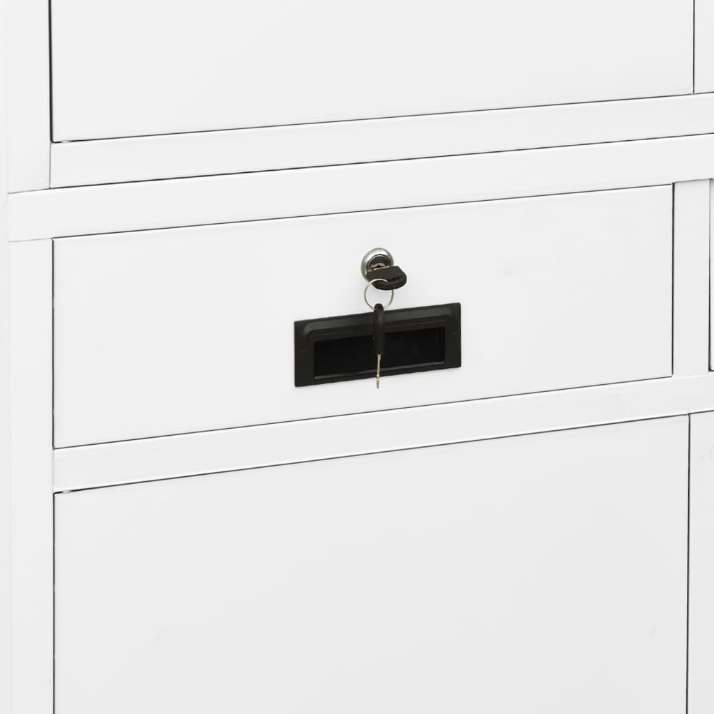 Office Cabinet White 90x40x180 cm Steel