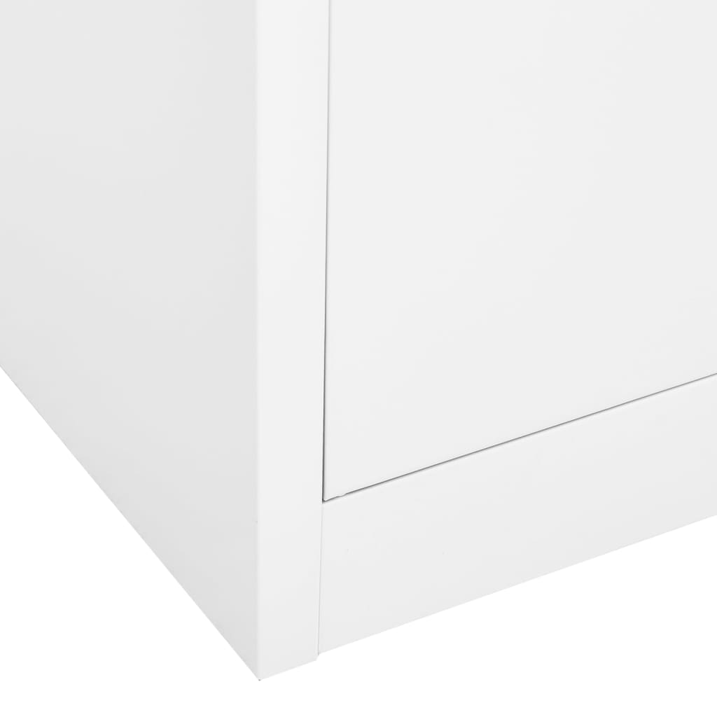 Office Cabinet White 90x40x180 cm Steel