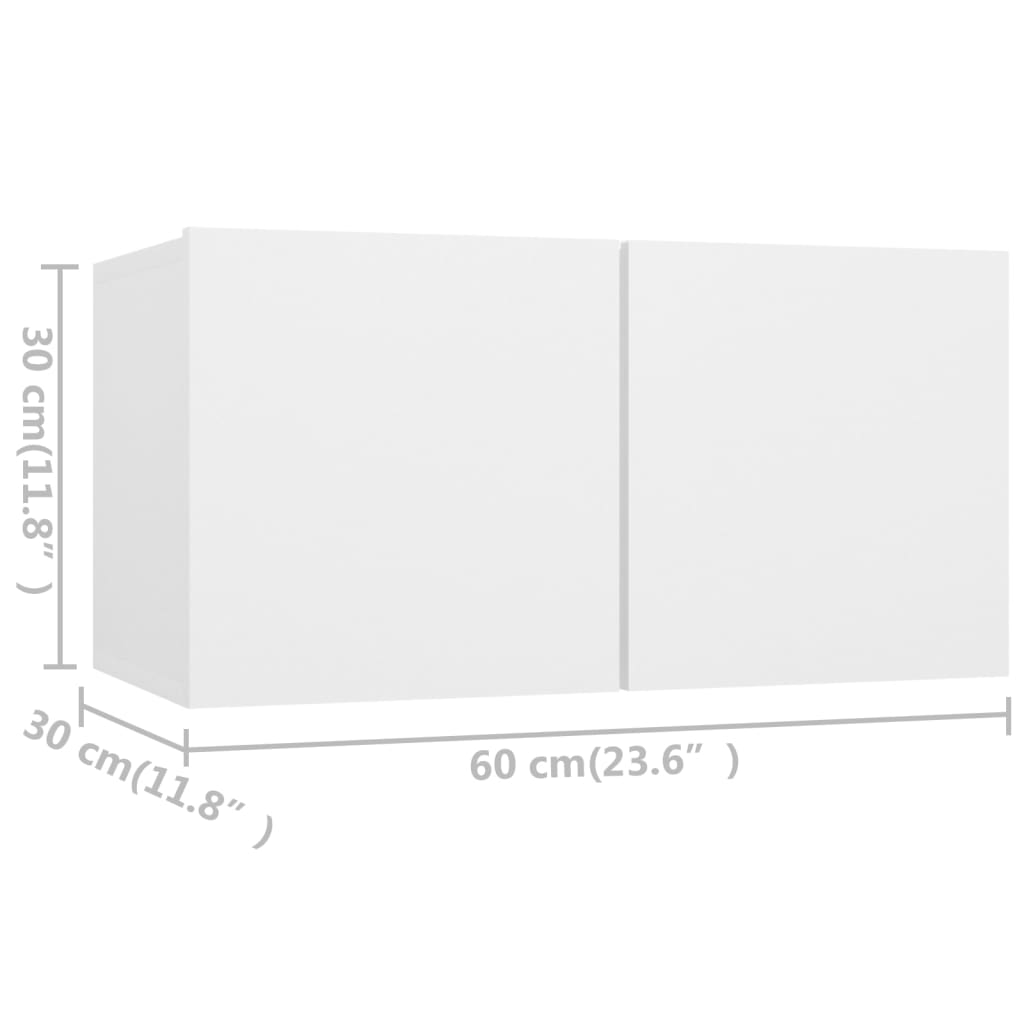 TV Cabinets 4 pcs White 60x30x30 cm Engineered Wood