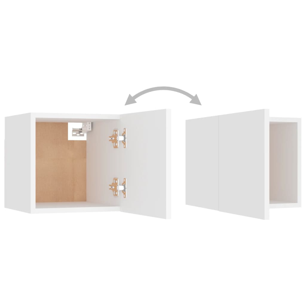 7 Piece TV Cabinet Set White Engineered Wood