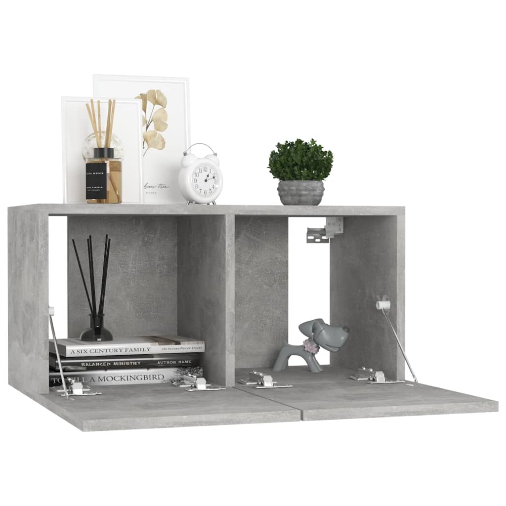 4 Piece TV Cabinet Set Concrete Grey Engineered Wood