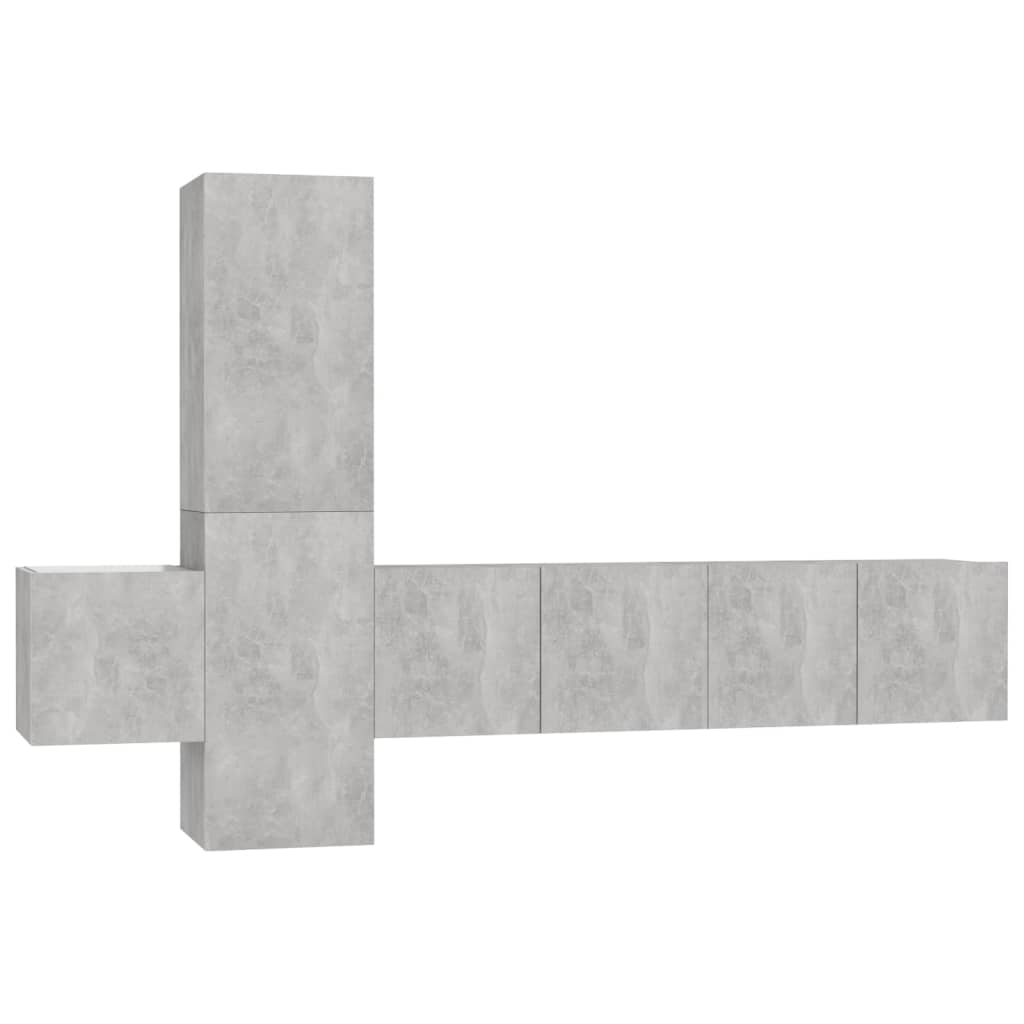5 Piece TV Cabinet Set Concrete Grey Engineered Wood