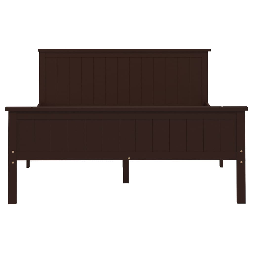 Bed Frame without Mattress Dark Brown Solid Wood Pine 160x200 cm