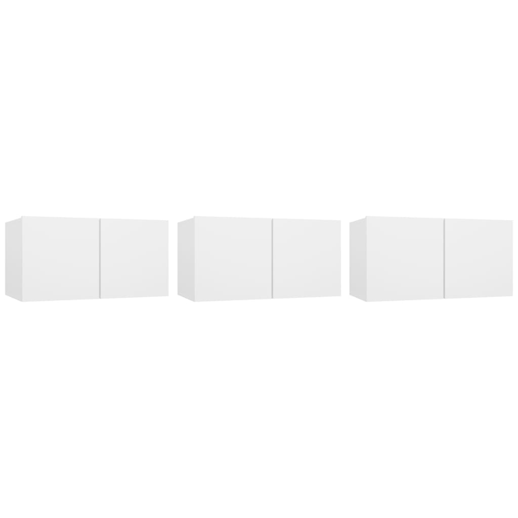 Hanging TV Cabinets 3 pcs White 60x30x30 cm